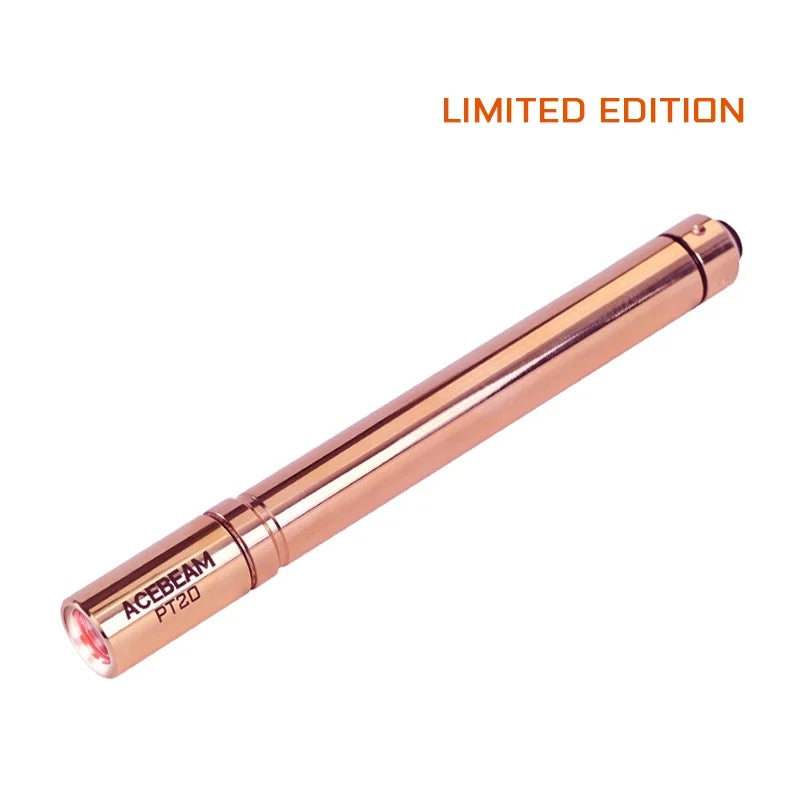 Acebeam PT20 Copper Pen Light â€“ 500 Lumen EDC Flashlight, 2x AAA or USB-C Rechargeable