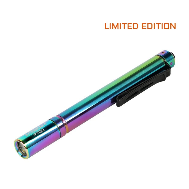 Acebeam PT20 â€“ 500 Lumen Rainbow Stainless Steel Pen Light | USB-C Rechargeable + AAA Compatible