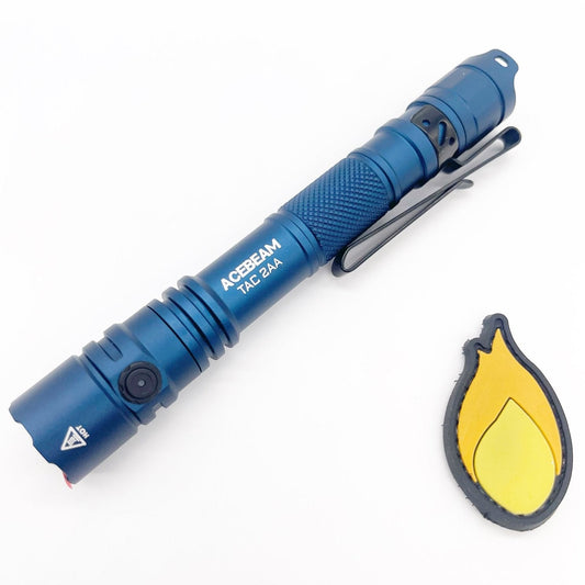 Acebeam TAC 2AA Blue TAC2AA-Blue front view – 1,600 lumen blue tactical penlight EDC flashlight