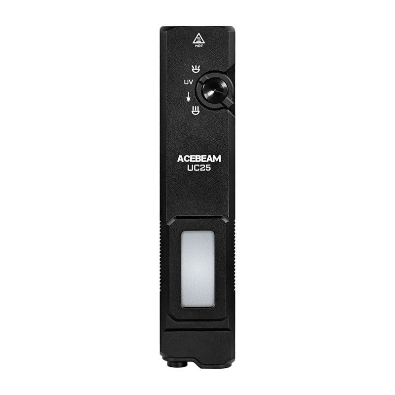 Acebeam – UC25 Black – 3,100 Lumen Multi-Light Tactical EDC Flashlight (White / Green / UV / High CRI)