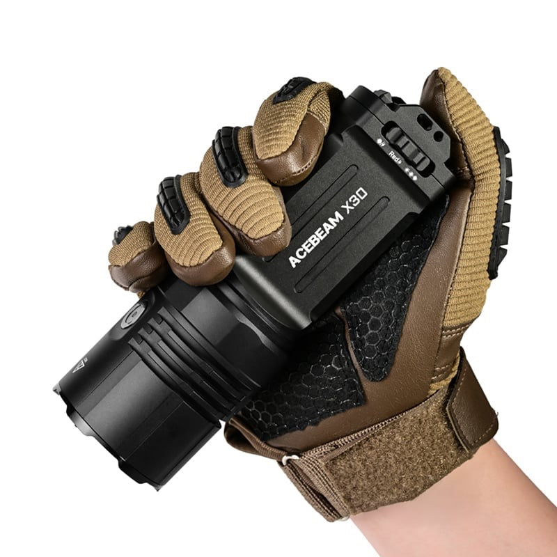 Acebeam X30 toggle switch and mode selection detail