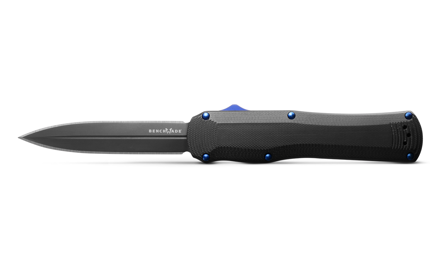 Benchmade 3400BK Autocrat Automatic OTF Knife 3.71in Blade S30V Steel Black G-10 Blue accents