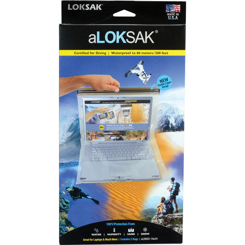 LOKSAK aLOKSAK aloksak16242 front view - 16 inch by 24 inch waterproof element-proof dry bags, 2-pack