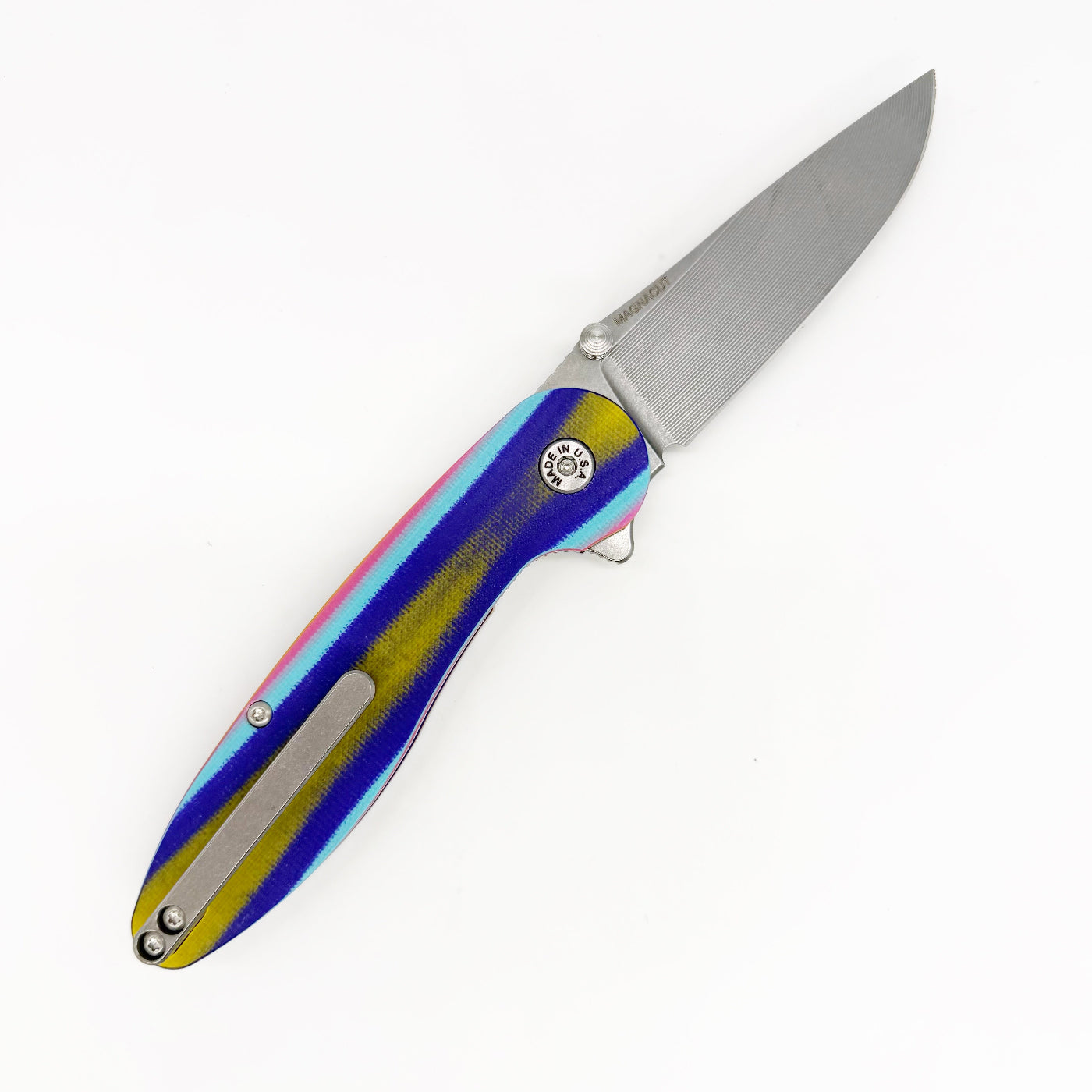 American Blade Works Model 1 V7 Multicolor G10 Handle Knife – 3.25" MagnaCut USA Made