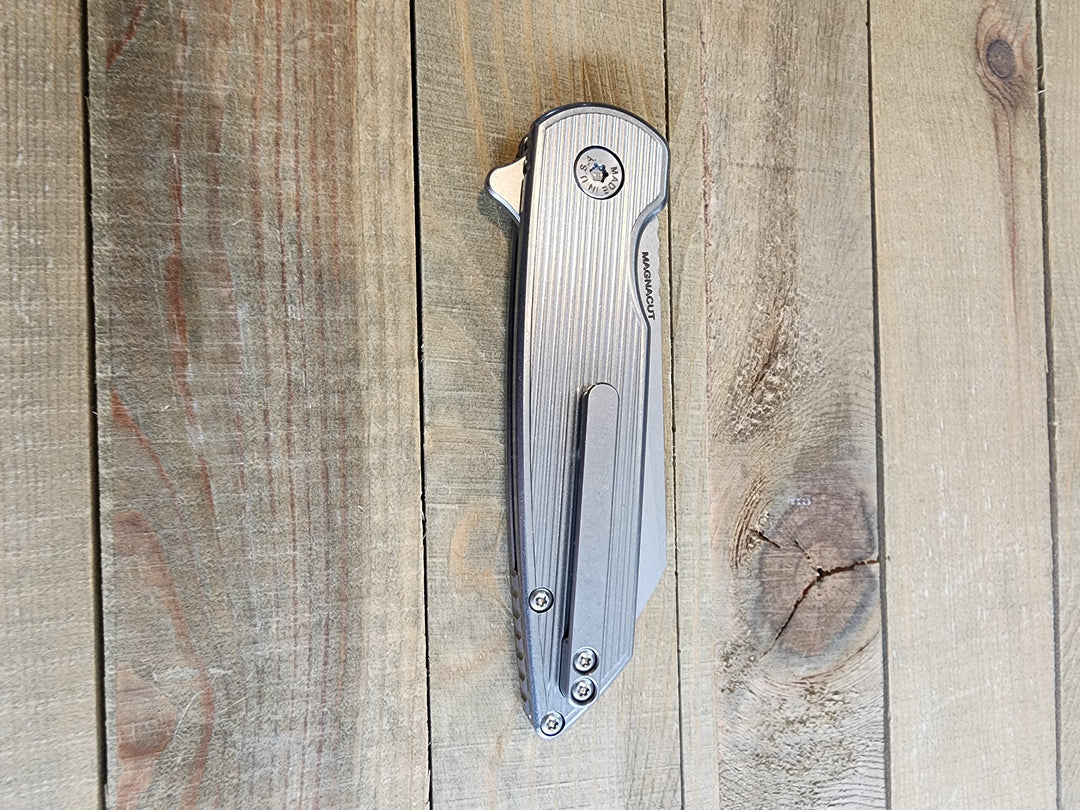 American Blade Works Model 2 Flipper Knife 3.25" MagnaCut — Titanium Frame, USA-Made
