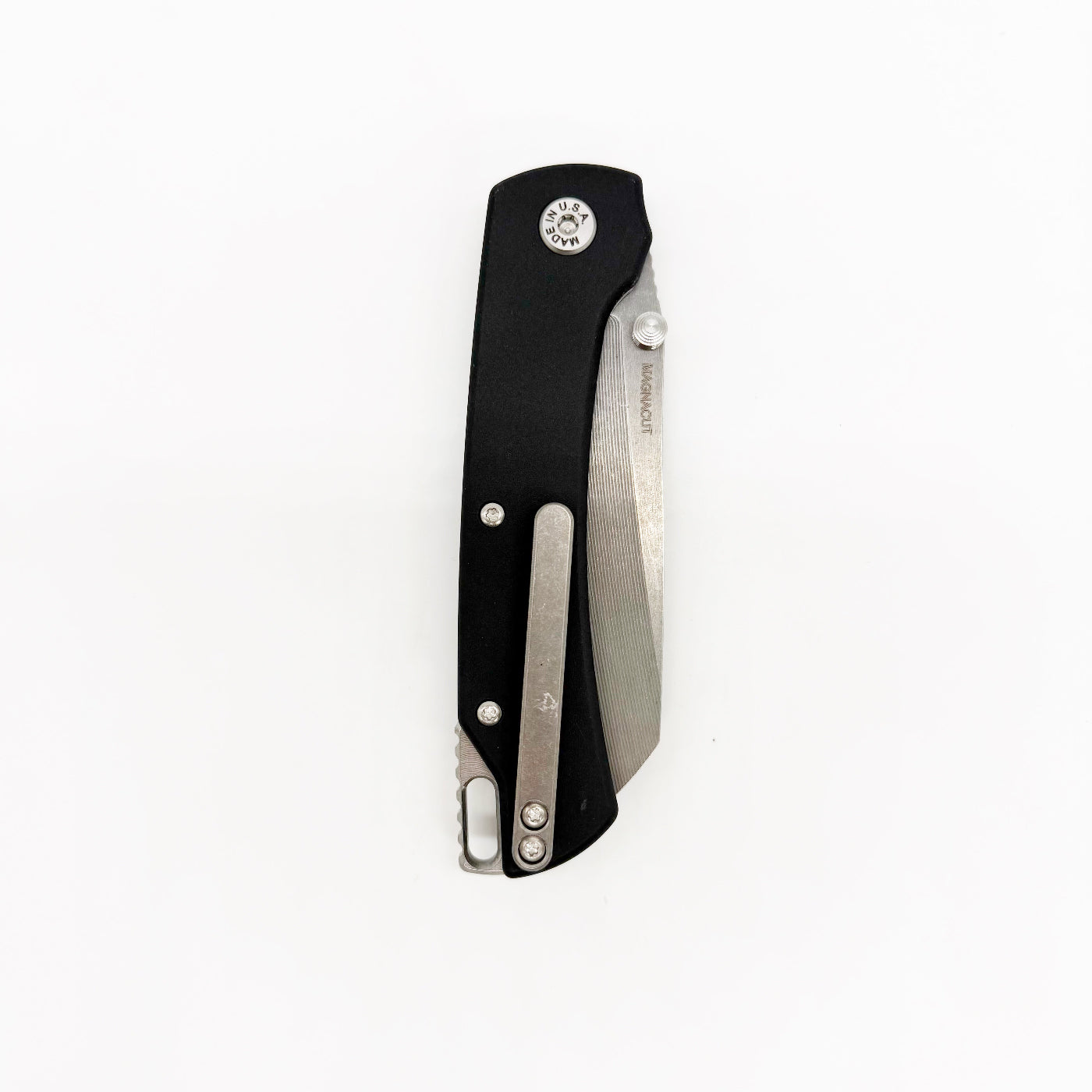 American Blade Works Model 3 Manual Folding Knife – 3.3" MagnaCut Black Aluminum USA Made