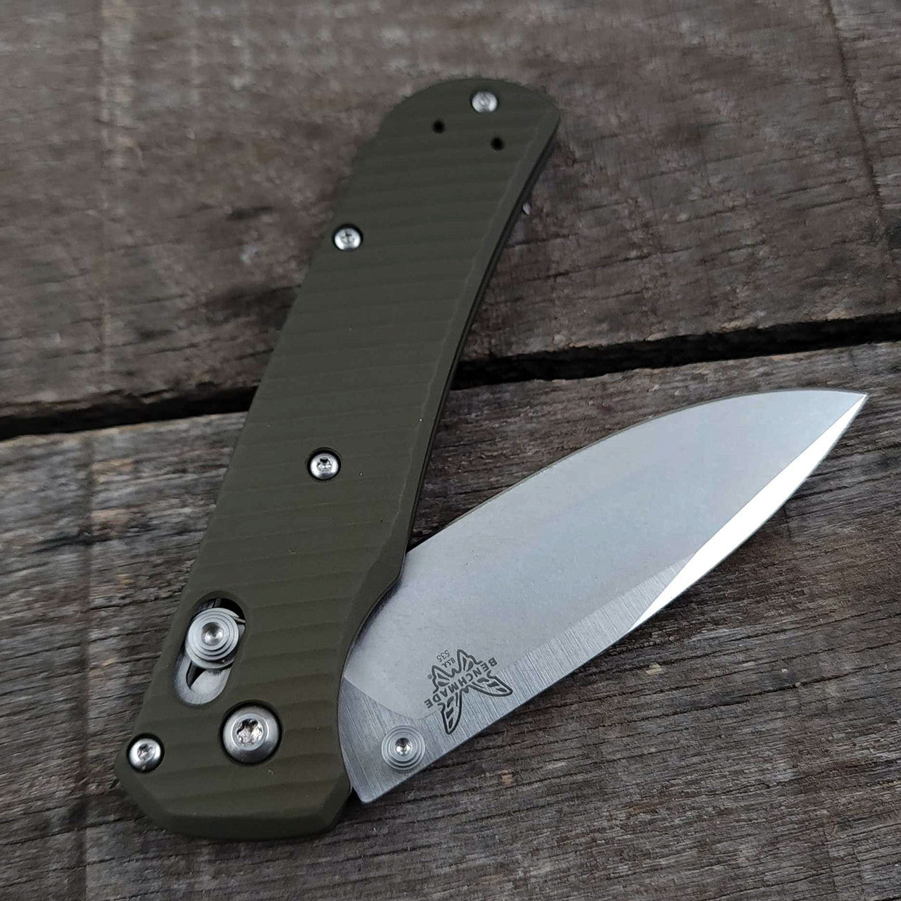 AWT Benchmade Bugout Scales Archon Series Contoured Anodized OD Green Aluminum Handles