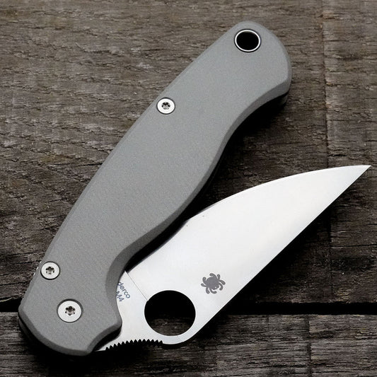 AWT Spyderco Para Military 2 Scales Agent Series Clip Side Liner Delete Anodized Sniper Gray Aluminum Handles