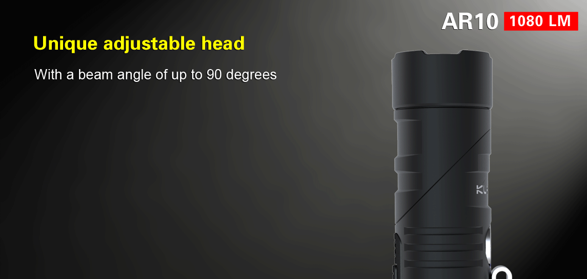 Klarus AR10 1x 18650 1080 Lumens CREE XM-L2 U2 LED Flashlight