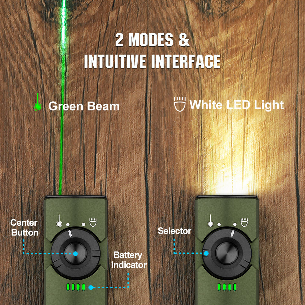 Olight Arkfeld Flat Flashlight with Green Laser & White Light - OD Green