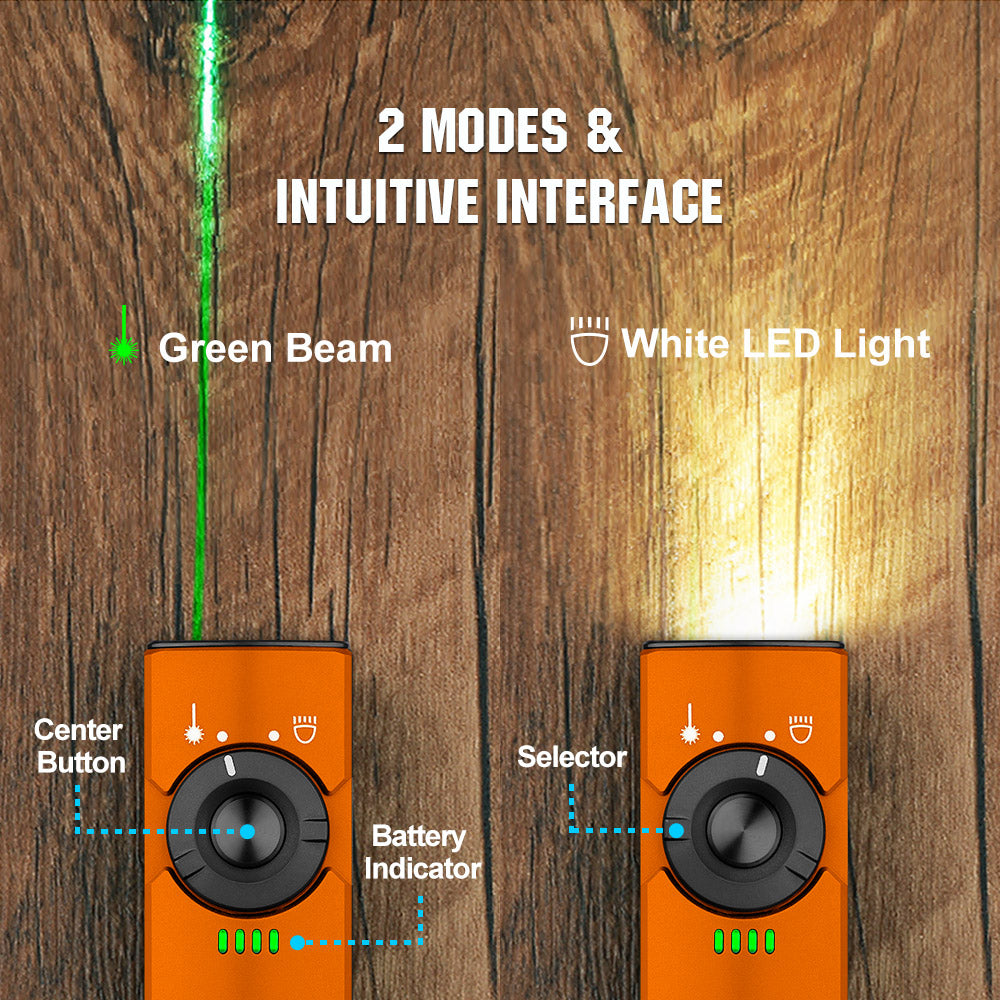 Olight Arkfeld Flat Flashlight with Green Laser & White Light - Orange