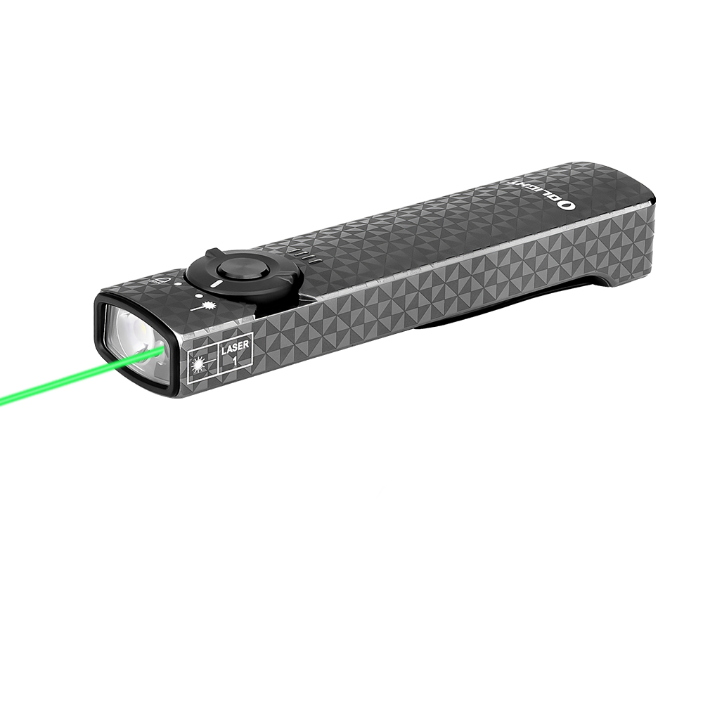 Olight ARKFELD Pinwheel Gunmetal Gray 1000 Lumen EDC Flashlight w/ Green Laser