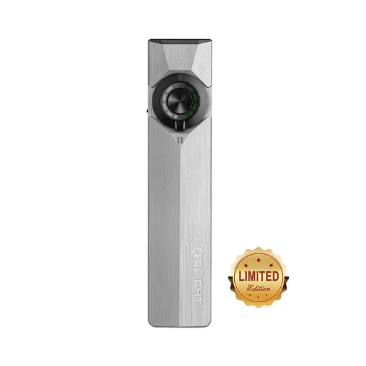Olight ArkPro Ultra Titanium C.O.R.E. No.3 front view – limited edition pure titanium flat EDC flashlight