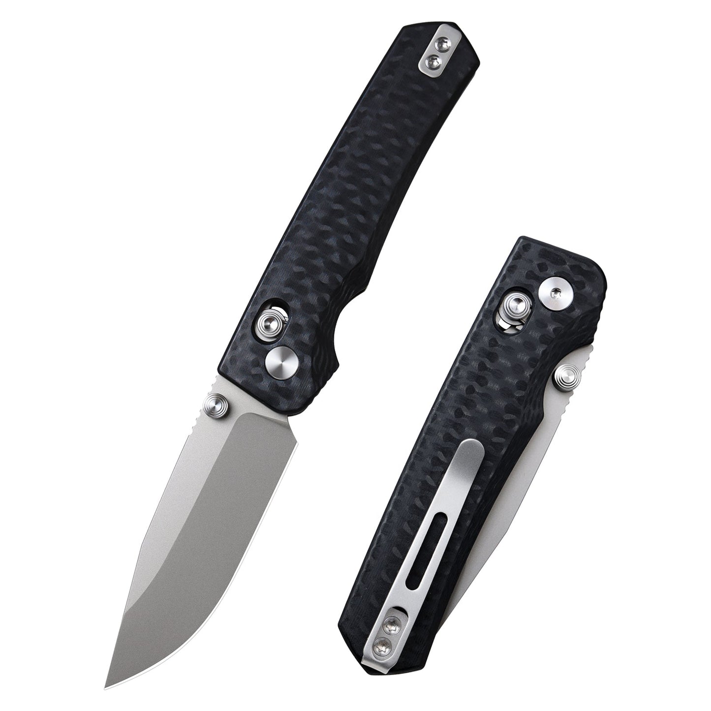 Remette RT-Aurora AURA-G1 front view – 2.75" sandblasted 14C28N drop point folding knife