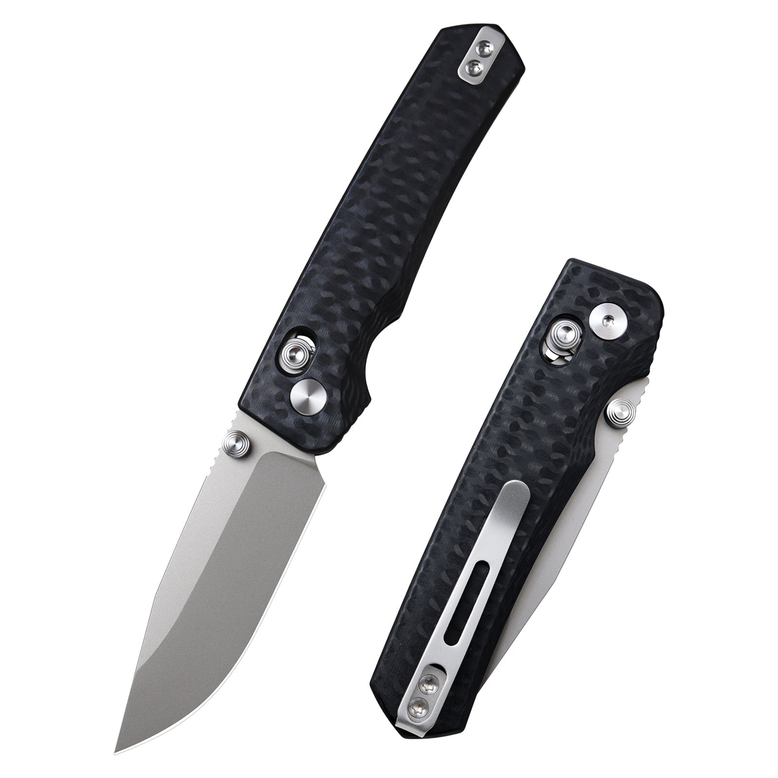 Remette RT-Aurora AURA-G1 front view – 2.75" sandblasted 14C28N drop point folding knife