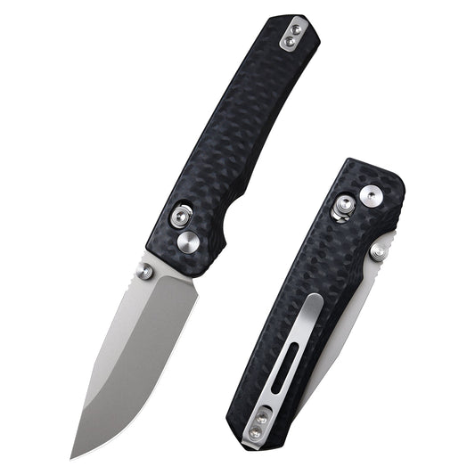 Remette RT-Aurora AURA-G1 front view – 2.75" sandblasted 14C28N drop point folding knife