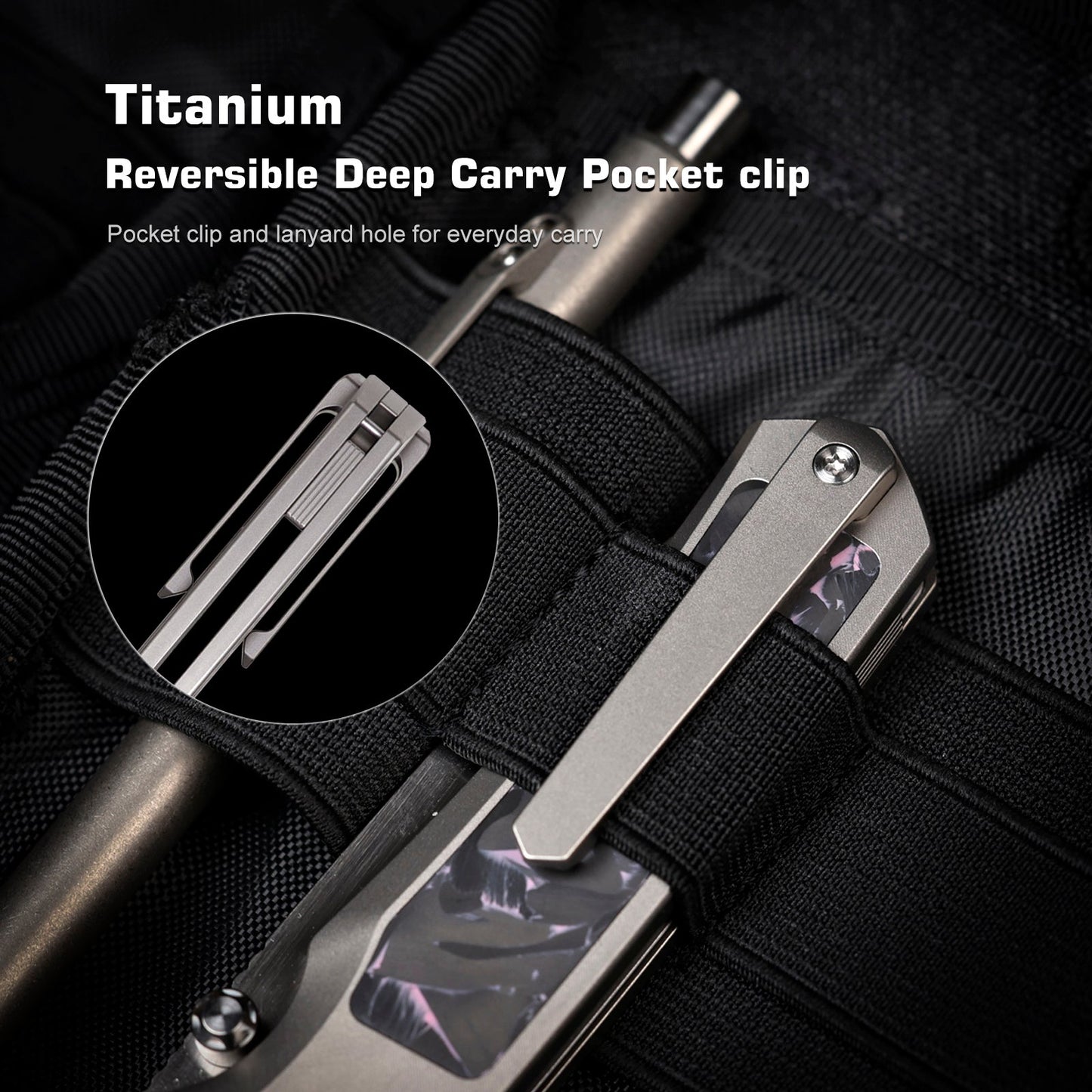 Remette RT-Aurora AURA-P Titanium Gray titanium and carbon fiber handle scales