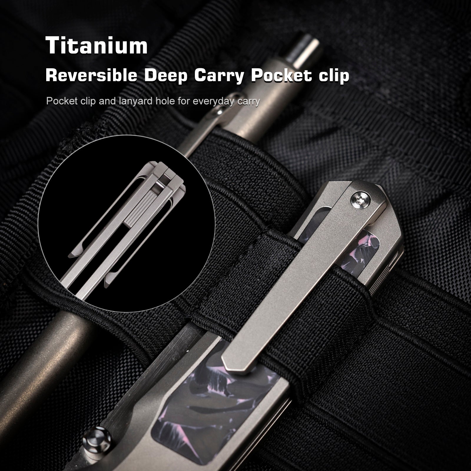 Remette RT-Aurora AURA-P Titanium Gray titanium and carbon fiber handle scales