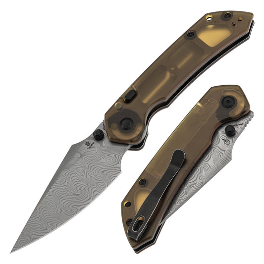 Tenable Fenrir B1034H6 front view – 3.4" Blackwash Damascus harpoon folding knife