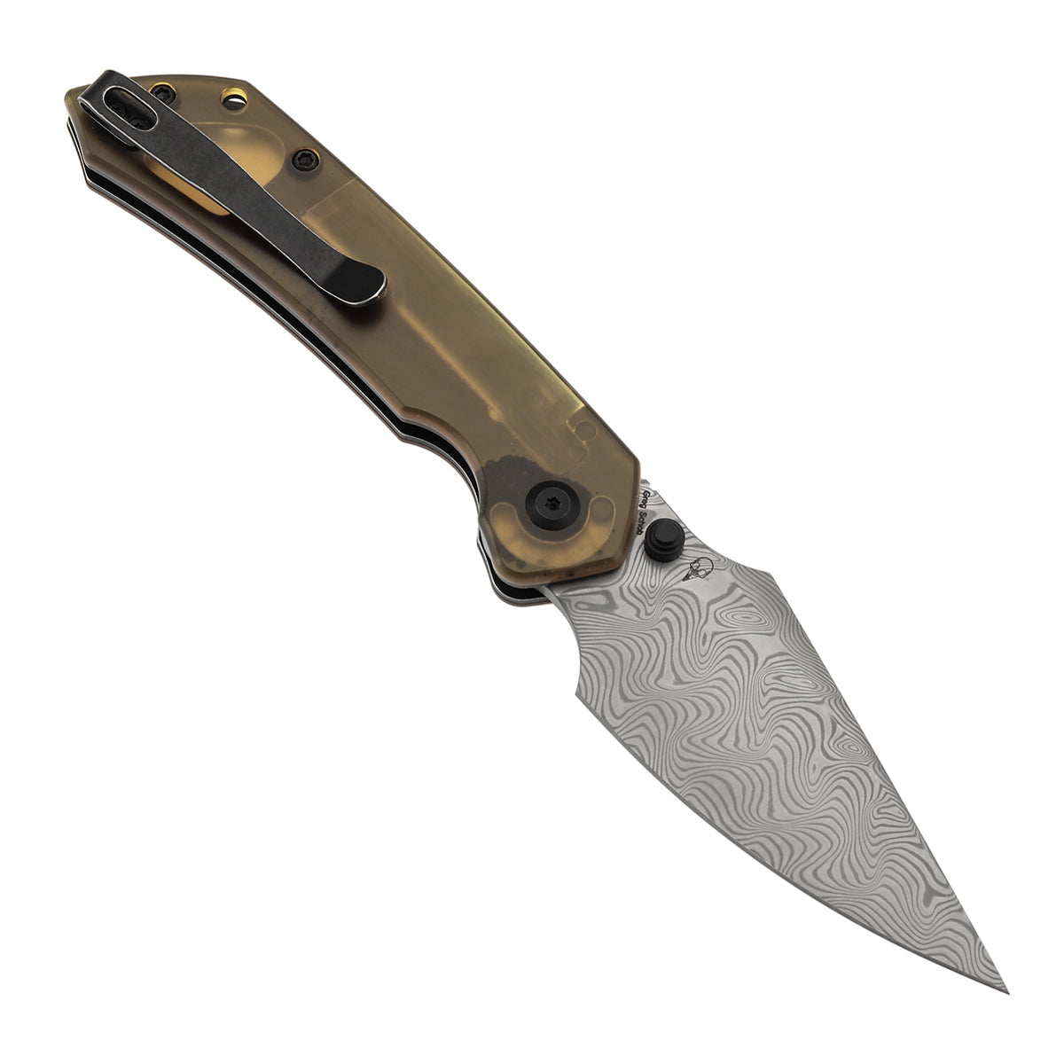 Tenable Fenrir B1034H6 open position showing Damascus harpoon blade