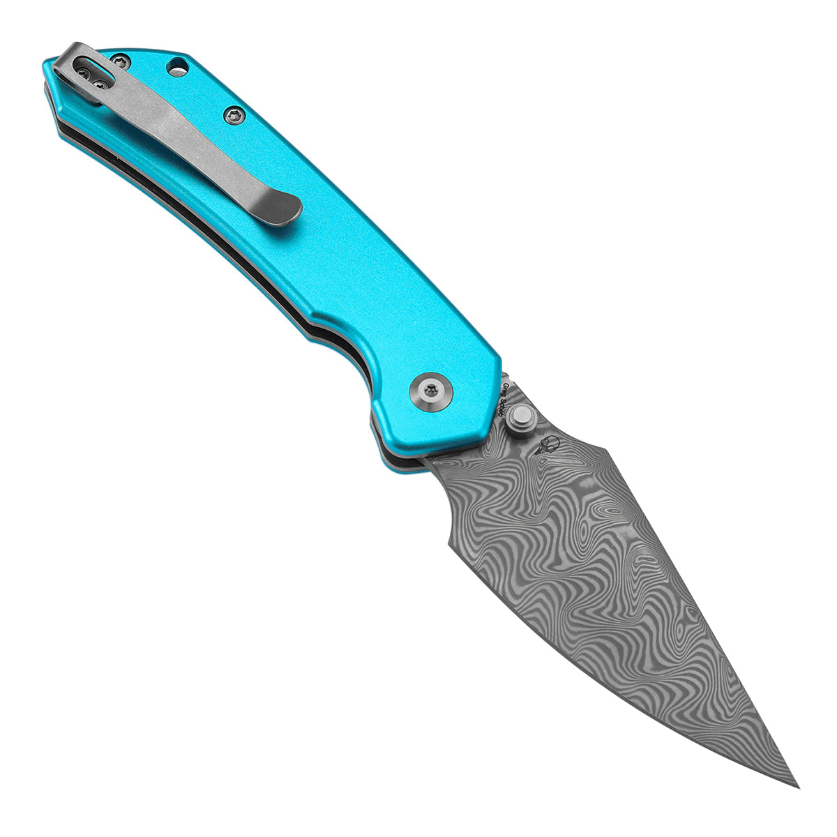 Tenable Fenrir B1034H8 open position showing Damascus harpoon blade