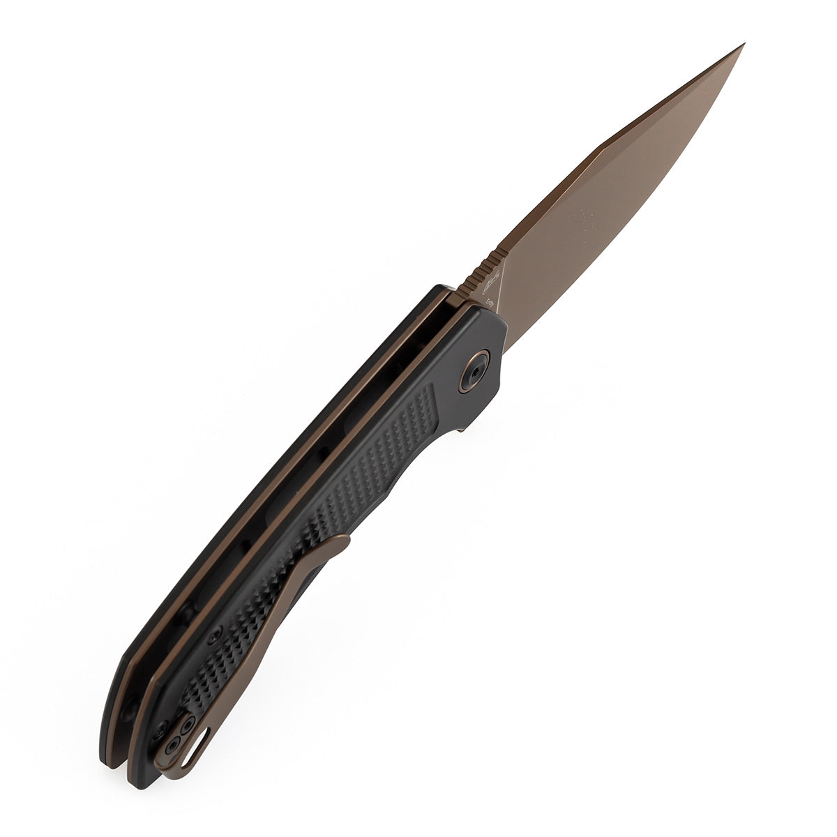 Tenable Entity B1036F1 black aluminum checkered handle scales