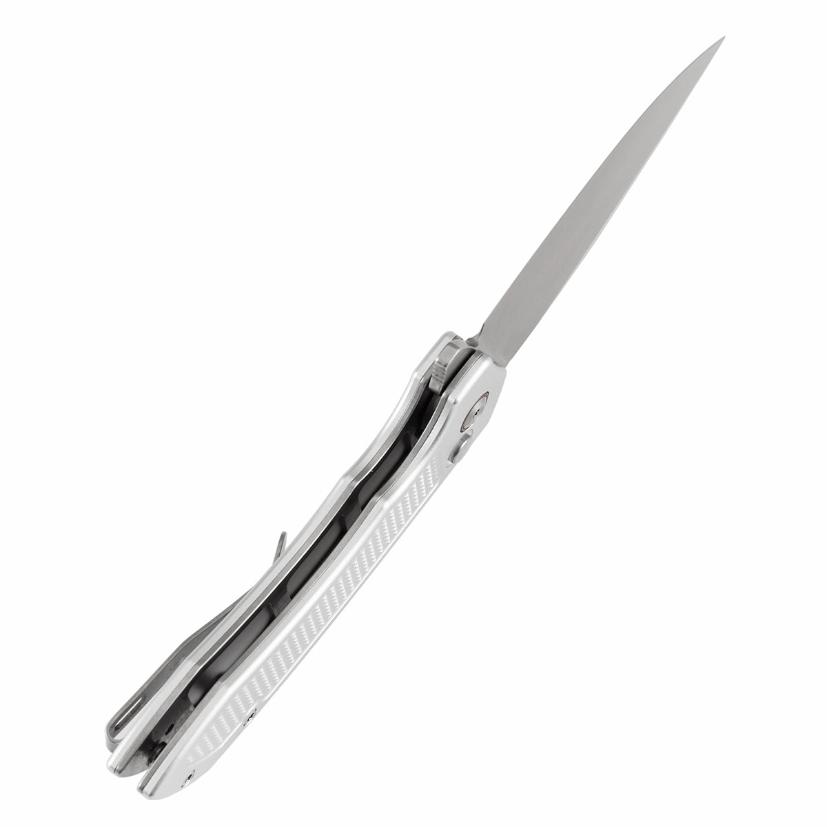 Tenable Entity B1036F3 blade detail - stonewashed 14C28N drop point