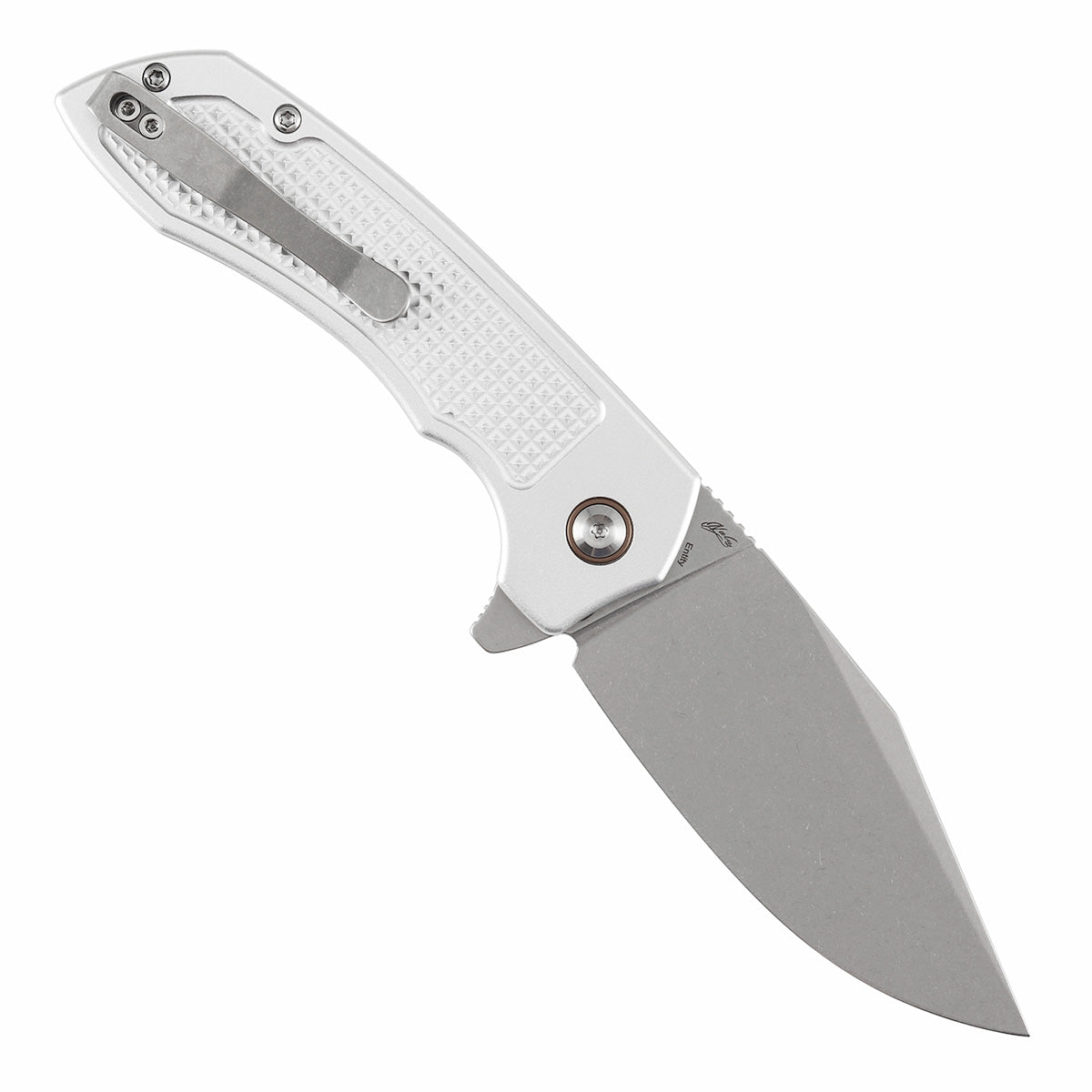 Tenable Entity B1036F3 open position showing 14C28N drop point blade