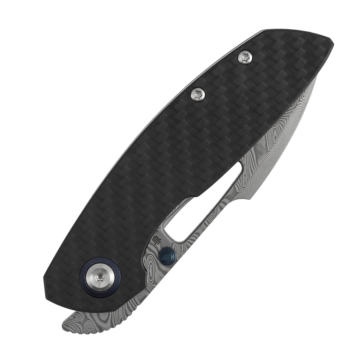 Tenable Link B1068A1 blade detail – Water Ripple Damascus harpoon