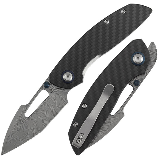 Tenable Link B1068A1 front view – 3.0" Water Ripple Damascus harpoon folding knife