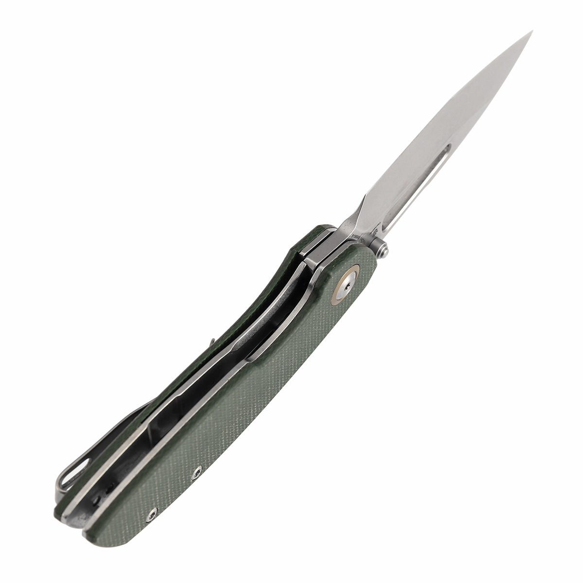 Tenable Link B1068A5 blade detail – stonewashed 14C28N harpoon