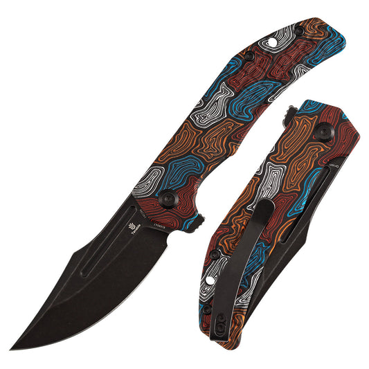 Tenable Orion B1089A7 front view – 3.07" Blackwashed 14C28N clip point folding knife