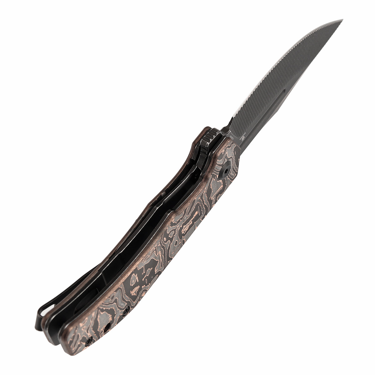 Tenable Orion B1089C3 blade detail – Blackwash Nitro-V clip point