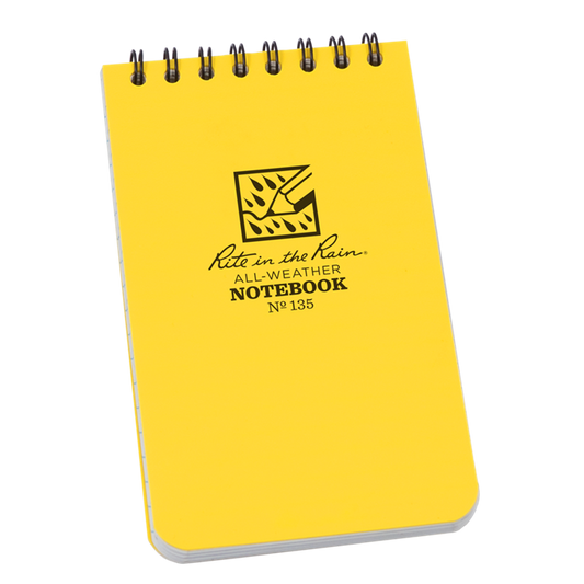 Rite in the Rain 135 Pocket Top Spiral 3 x 5 Notebook Yellow