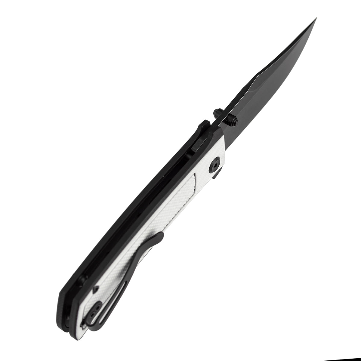 Tenable Bison B2108A1 Black & White G10 frag pattern handle scales