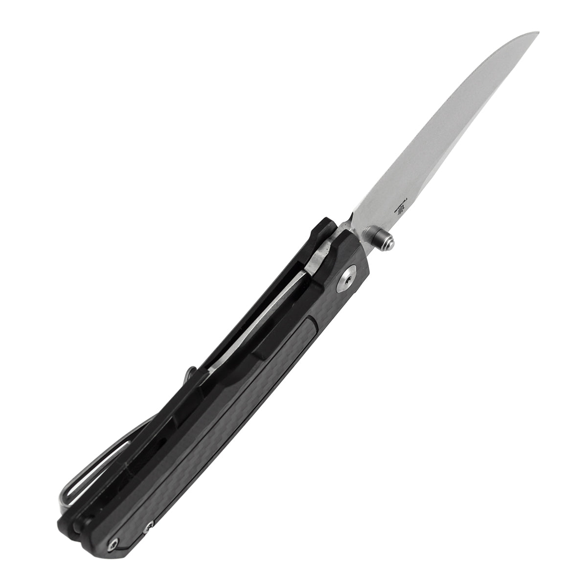 Tenable Bison B2108A4 blade detail – Stonewashed Nitro-V clip point flat grind