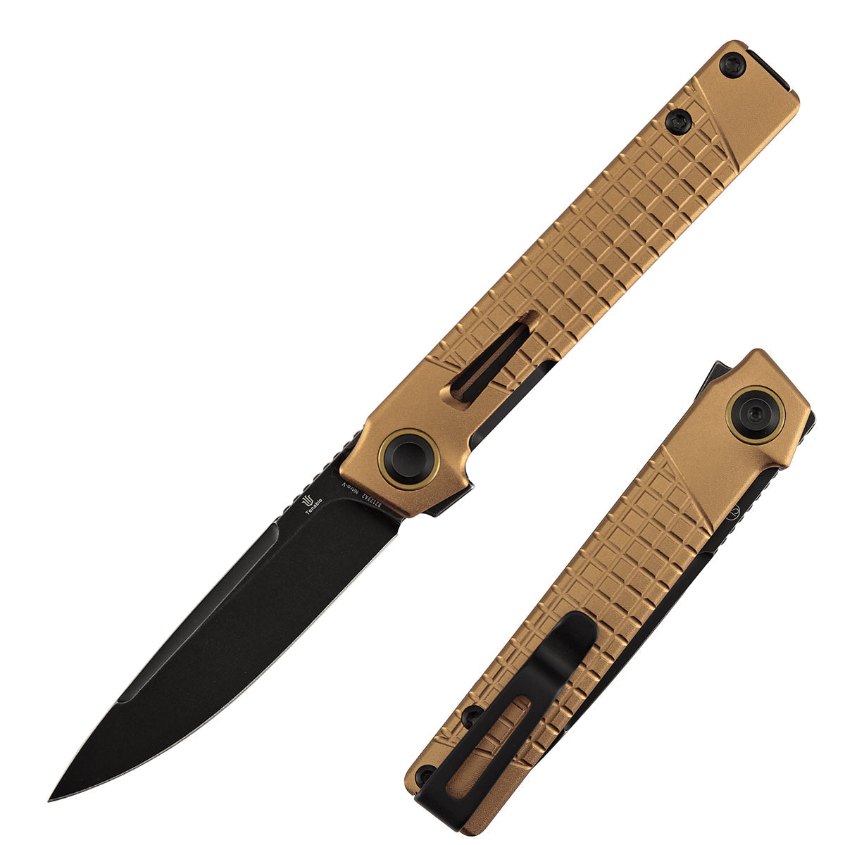 Tenable Kitpu B2123A2 front view – 2.9" blackwash Nitro-V drop point folding knife