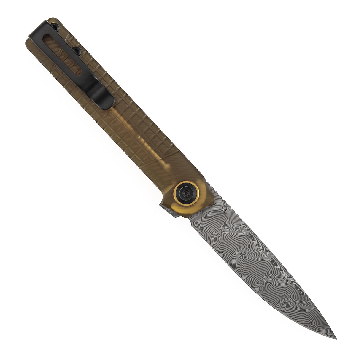 Tenable Kitpu B2123A5 amber PEI/Ultem frag pattern handle scales