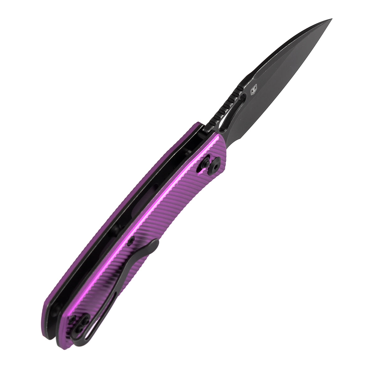 Tenable Heron B2124V1 purple aluminum handle scales