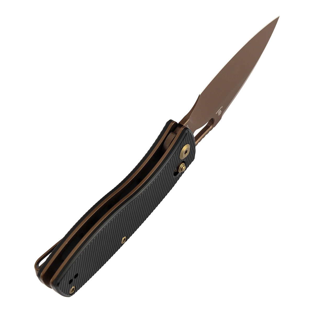 Tenable Heron B2124V2 blade detail – rose gold Nitro-V leaf-shaped
