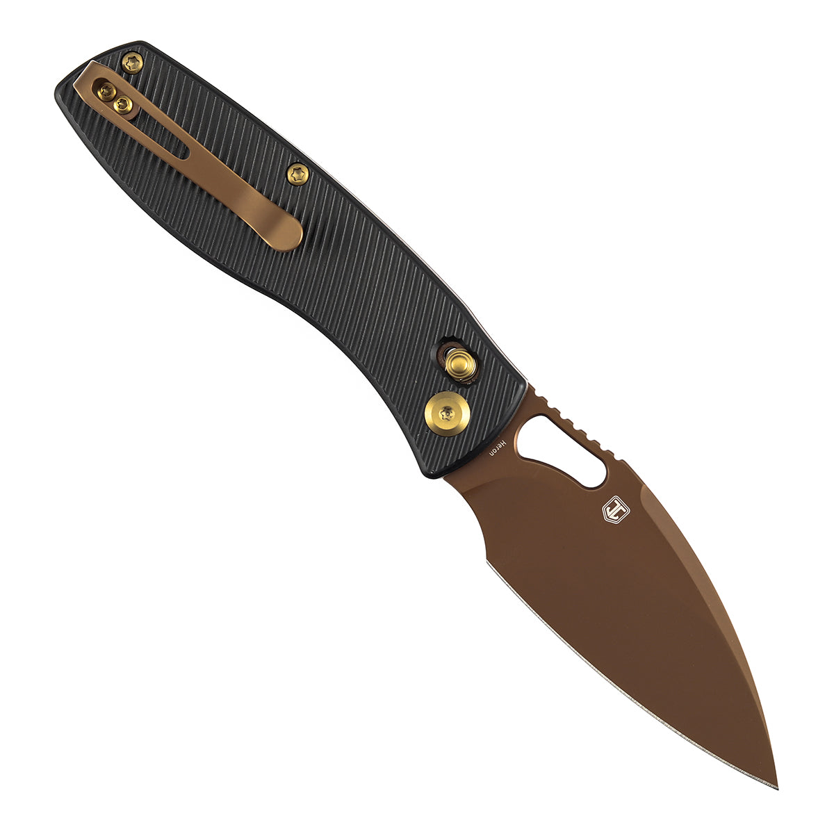 Tenable Heron B2124V2 open position showing Nitro-V leaf-shaped blade