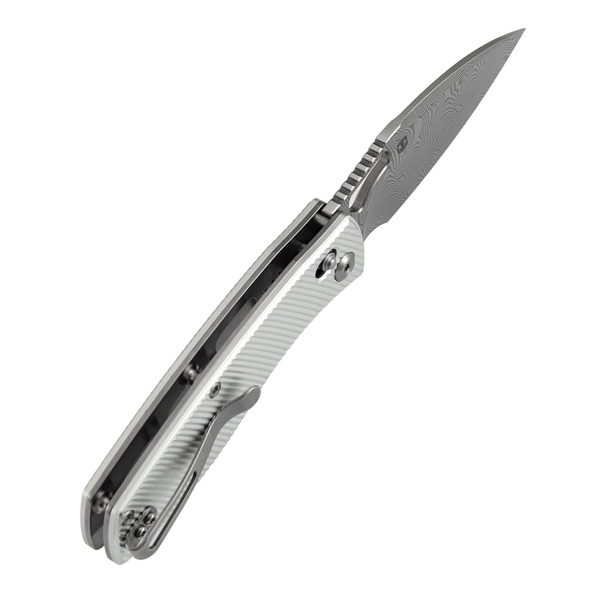 Tenable Heron B2124V3 damascus pattern detail – genuine 110-layer JD-110 Water Ripple Damascus
