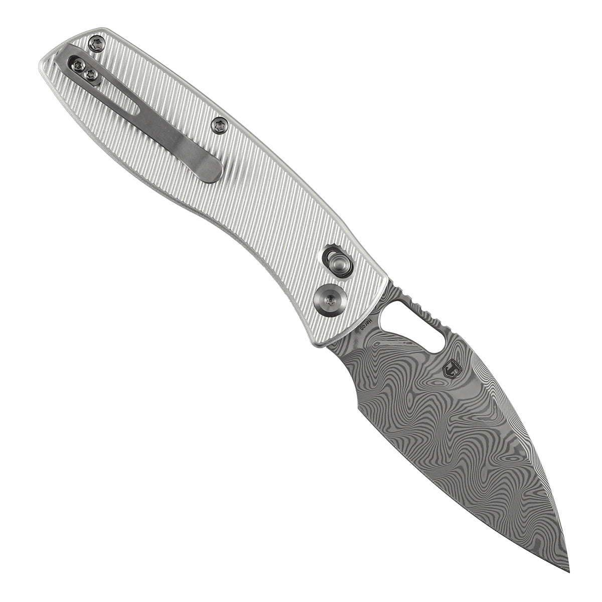 Tenable Heron B2124V3 open position – 3.13″ Damascus blade, 7.09″ overall, Johan Jordaan design