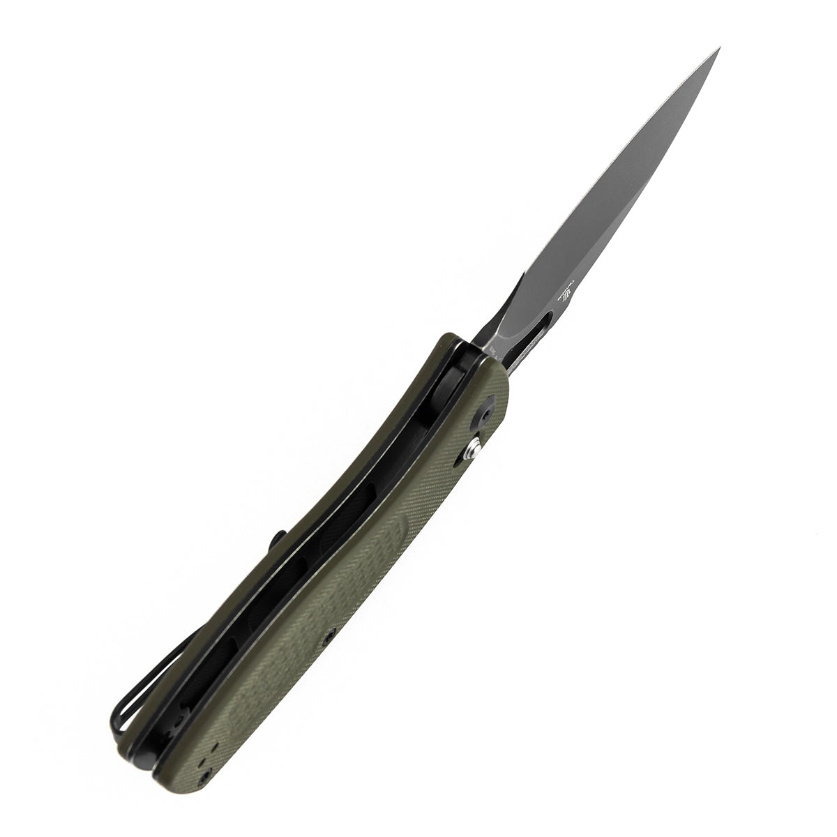 Tenable Heron B2124V5 blade detail – blackwash Nitro-V leaf-shaped