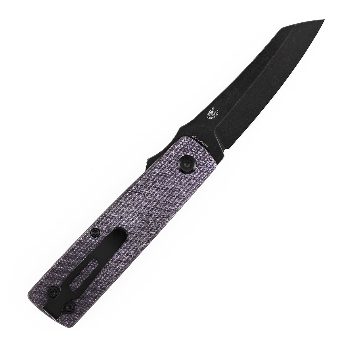 Tenable Higonokami B2135A1 blade detail – Black Stonewashed D2 reverse tanto