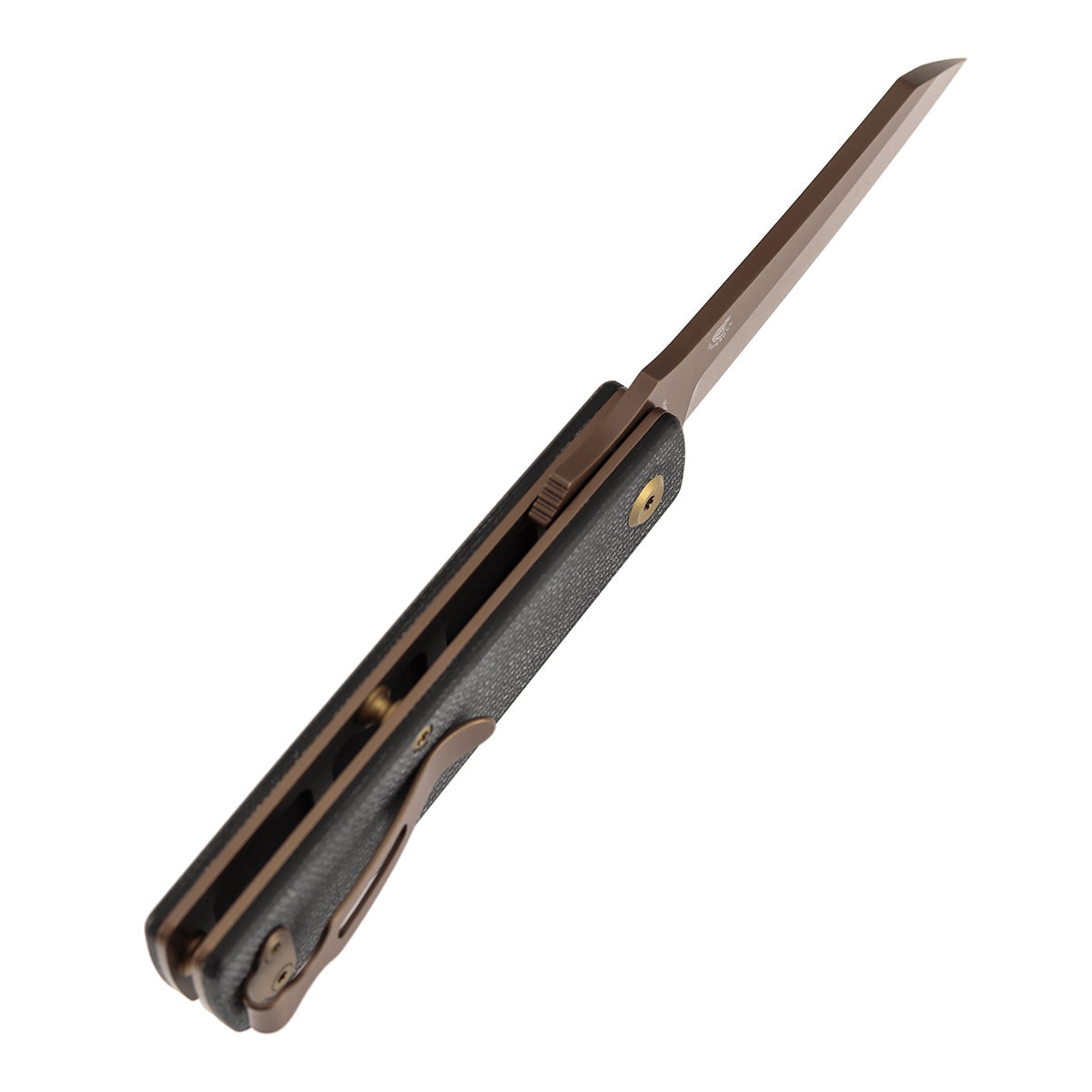 Tenable Higonokami B2135A2 Rose Gold blade and Black Micarta handle