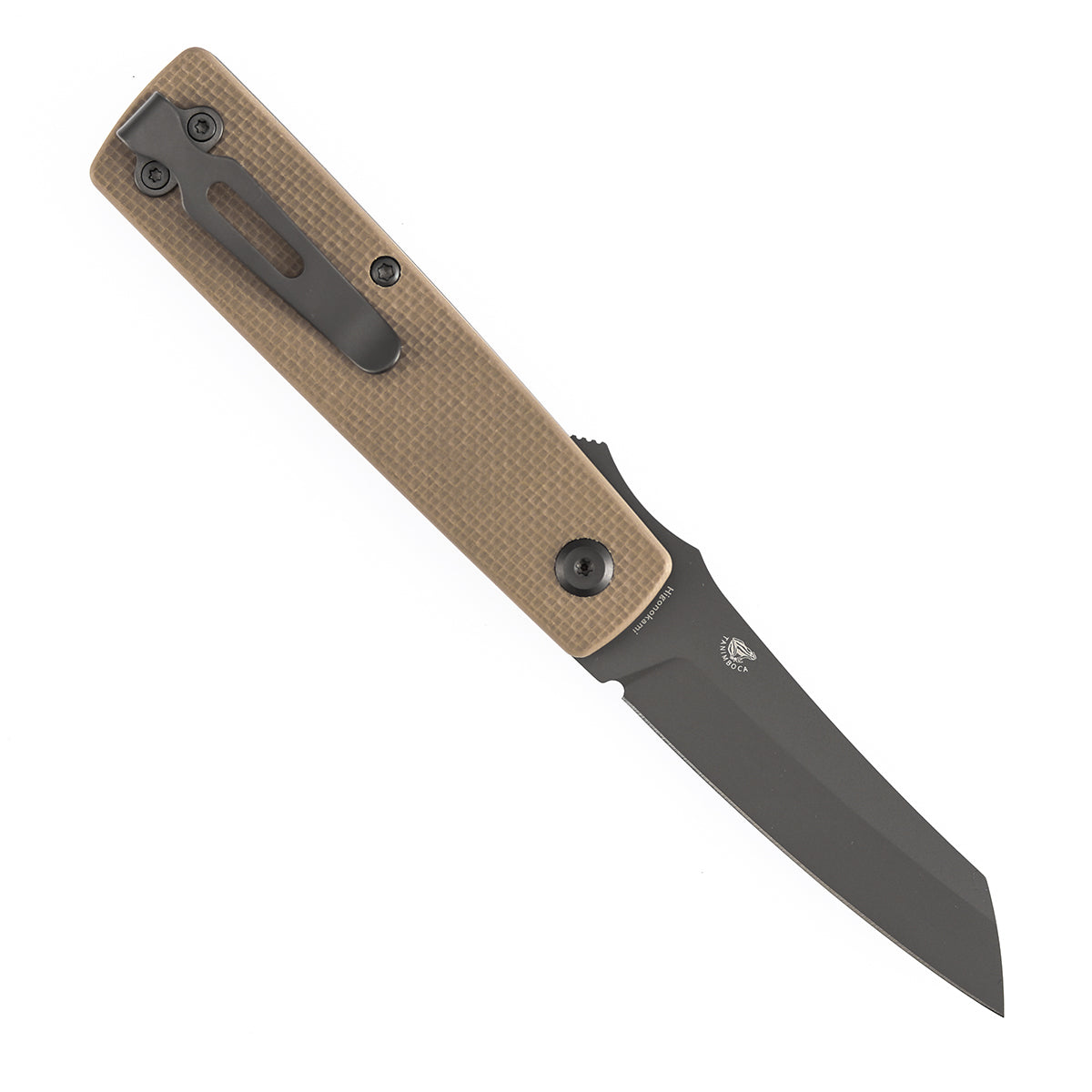 Tenable Higonokami B2135A5 open position showing D2 reverse tanto blade