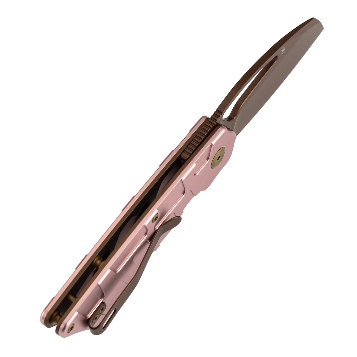 Tenable Goblin L B3016A1 rose gold geometric texture handle – matching blade and handle finish, amphibian-inspired design