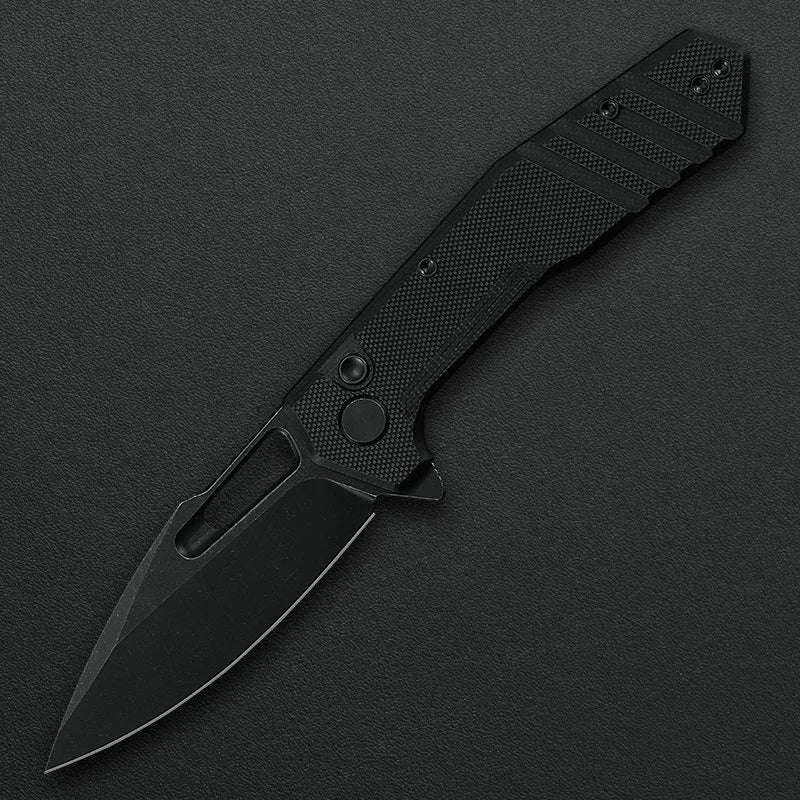 Critical Strike B508-BKBW front view – 3.26" Black stonewashed VG10 folding knife