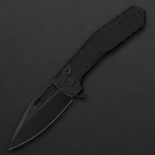 Critical Strike B508-BKBW front view – 3.26" Black stonewashed VG10 folding knife